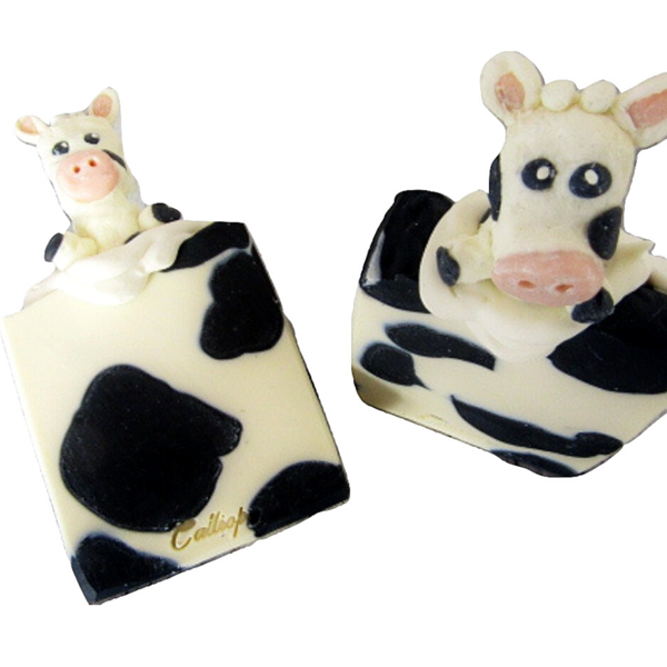Σαπούνι αγελαδίτσα cow soap vegan, με γάλα αμυγδάλου - animal print, χεριού, vegan friendly, σώματος