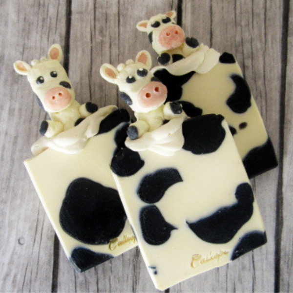 Σαπούνι αγελαδίτσα cow soap vegan, με γάλα αμυγδάλου - animal print, χεριού, vegan friendly, σώματος - 4