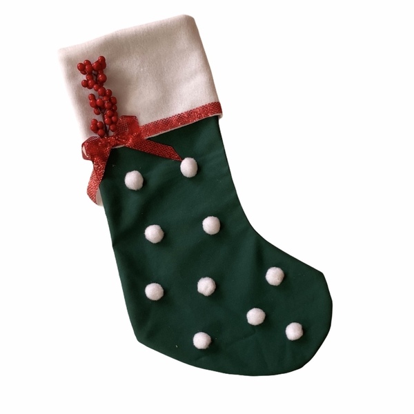 Χριστουγεννιάτικη κάλτσα σε δυο χρώματα - χριστουγεννιάτικο, διακοσμητικά - 3