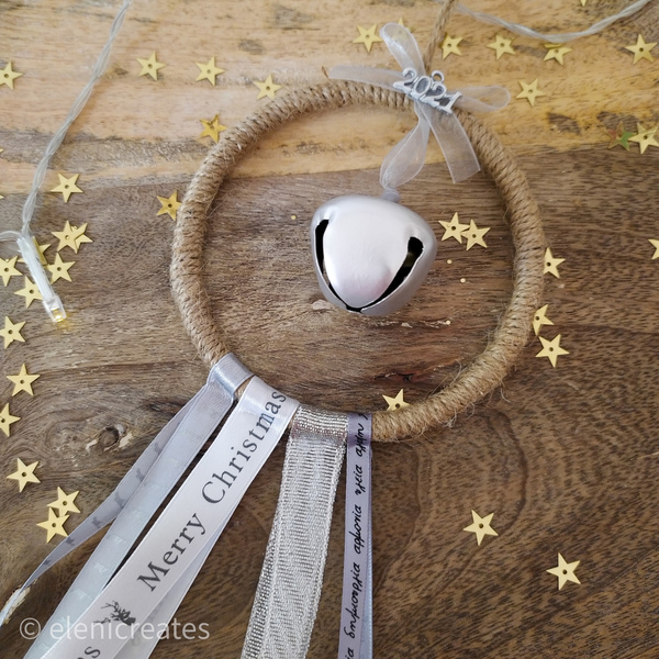 Γούρι ονειροπαγίδα "silver bell" - ονειροπαγίδα, χριστουγεννιάτικα δώρα, γούρια - 4