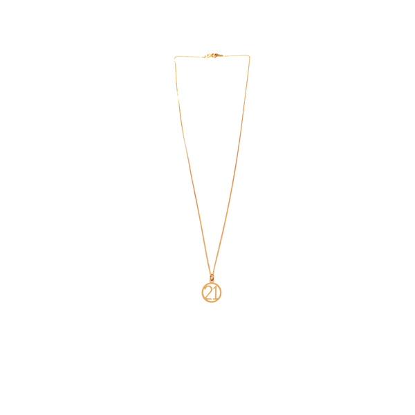 Χειροποίητο κολιέ «gold plated 2021 charm» - charms, επιχρυσωμένα, ασήμι 925 - 2