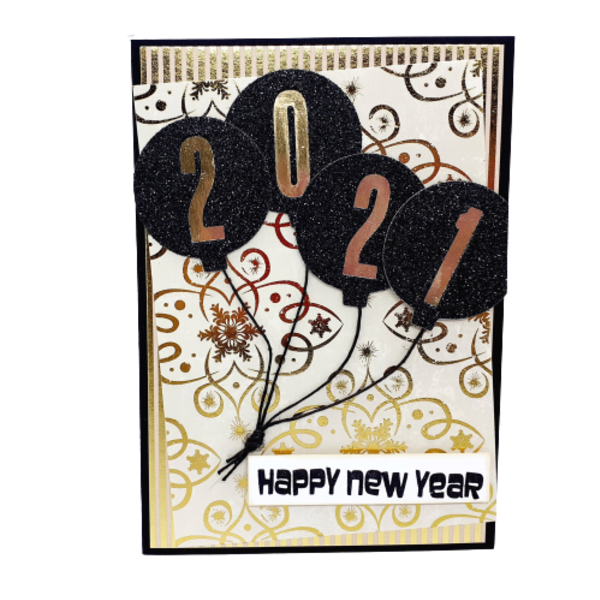 Ευχετήρια κάρτα για τη νέα χρονιά - Μπαλόνια - ευχετήριες κάρτες