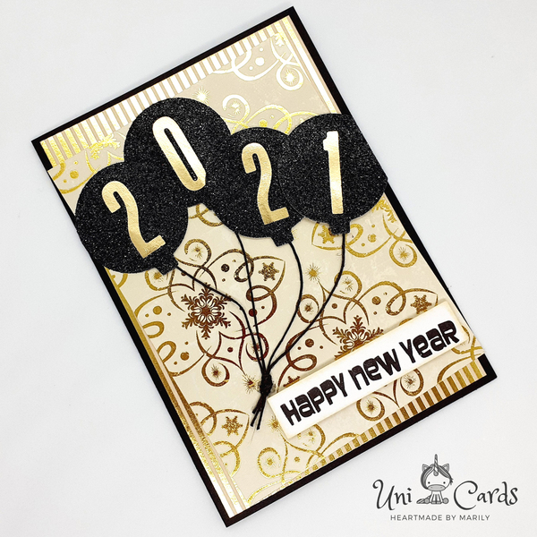 Ευχετήρια κάρτα για τη νέα χρονιά - Μπαλόνια - ευχετήριες κάρτες - 2