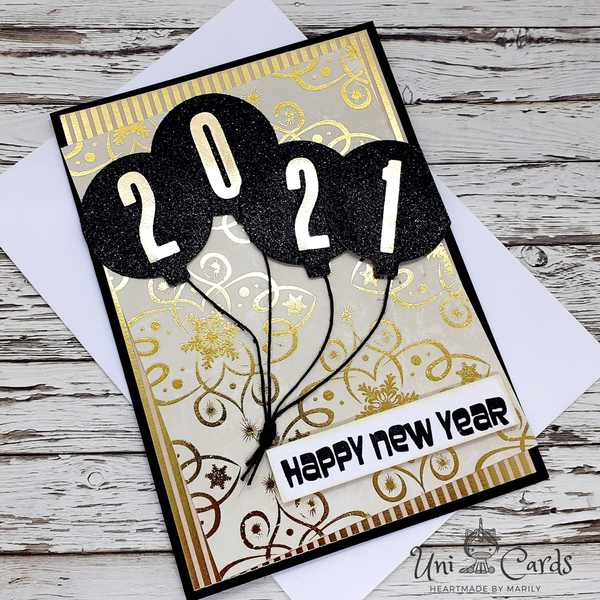 Ευχετήρια κάρτα για τη νέα χρονιά - Μπαλόνια - ευχετήριες κάρτες - 4