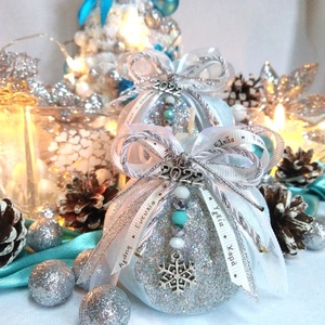 Γούρι 2024 αρωματικό κερί ρόδι μεγάλο γαλάζιοπερλέ-holographic 8.5*7.5cm - γούρι, ρόδι, χριστουγεννιάτικα δώρα, γούρια, πρωτοχρονιά, κεριά & κηροπήγια - 2
