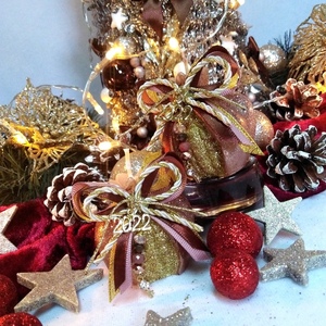 Γούρι 2024 αρωματικό κερί ρόδι ροζχρυσό-χρυσό 6×6cm - γούρι, ρόδι, χριστουγεννιάτικα δώρα, γούρια, πρωτοχρονιά, κεριά & κηροπήγια - 2