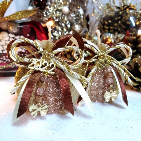 Γούρι 2023 αρωματικό κερί ρόδι χρυσό-ροζ χρυσό 6×6cm - γούρι, ρόδι, χριστουγεννιάτικα δώρα, γούρια, πρωτοχρονιά, κεριά & κηροπήγια - 3