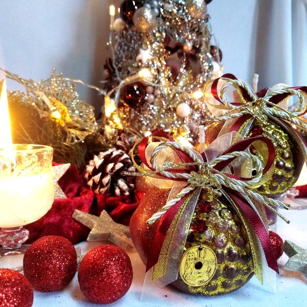 Γούρι 2024 αρωματικό κερί ρόδι μεγάλο μπορντό-χρυσό 8,5*7,5cm - γούρι, ρόδι, χριστουγεννιάτικα δώρα, γούρια, πρωτοχρονιά, κεριά & κηροπήγια - 2