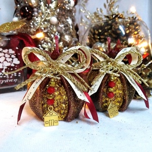 Γούρι 2024 αρωματικό κερί ρόδι μπορντό-χρυσό 6×6cm - γούρι, ρόδι, χριστουγεννιάτικα δώρα, γούρια, πρωτοχρονιά, κεριά & κηροπήγια - 2
