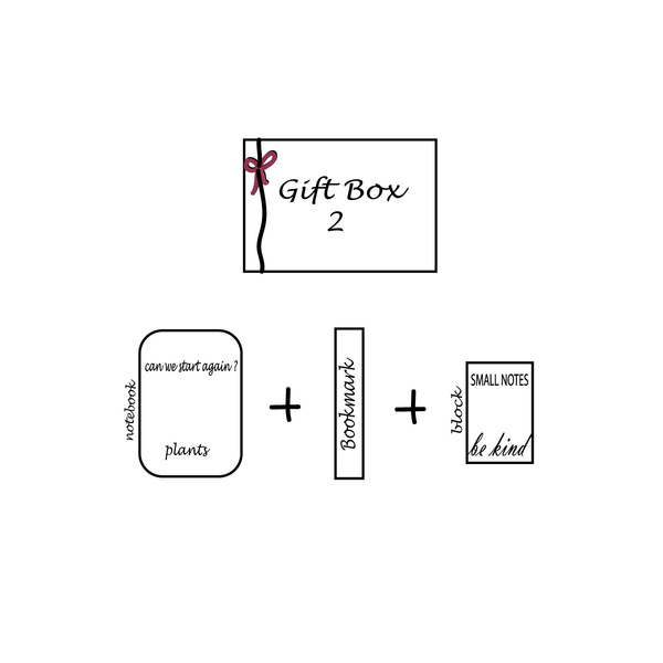 Gift Box 2 - κουτί δώρου με notebook, σελιδοδείκτες και μικρό σημειωματάριο - διακοσμητικά, τετράδια & σημειωματάρια, προσωποποιημένα