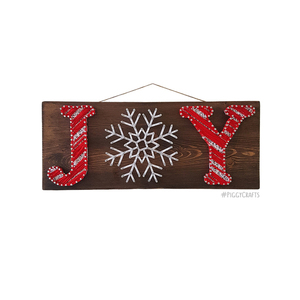 Ξύλινη πινακίδα "Joy" 30x12cm - ξύλο, χριστούγεννα, χριστουγεννιάτικα δώρα, candy
