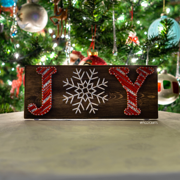 Ξύλινη πινακίδα "Joy" 30x12cm - ξύλο, χριστούγεννα, χριστουγεννιάτικα δώρα, candy - 2
