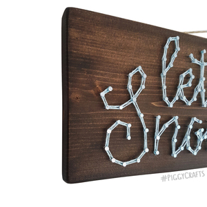Ξύλινη πινακίδα "Let it Snow" 33x12cm - ξύλο, χριστουγεννιάτικο, χριστούγεννα, χριστουγεννιάτικα δώρα - 4