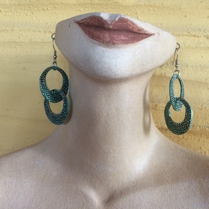 Κρεμαστά σκουλαρίκια "Κρίκοι" σε 2 χρώματα - ιδιαίτερο, μακριά, boho, κρεμαστά, μεγάλα - 2