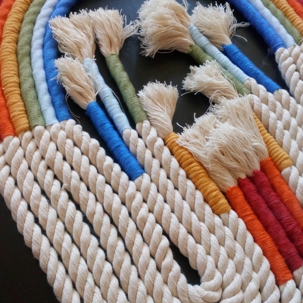 Macrame Rainbow - μακραμέ, boho, διακοσμητικά, προσωποποιημένα - 2