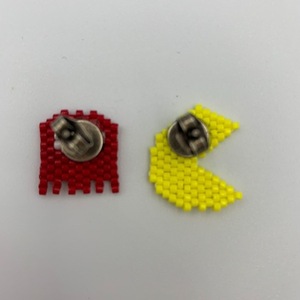 Σκουλαρίκια Pac-Man με χάντρες Miyuki - καρφωτά, μικρά - 3