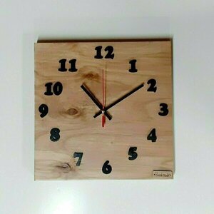 Ξύλινο ρολόι τοίχου με όψη φυσικού ξύλου'-διαστάσεις 29χ29χ2 εκ. - ξύλο, τοίχου