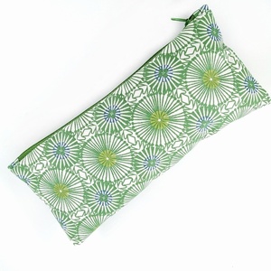 Pouch-κασετίνα Green Doodle 10x22 cm - ύφασμα, κασετίνες, αδιάβροχο, καλλυντικών, ταξιδίου