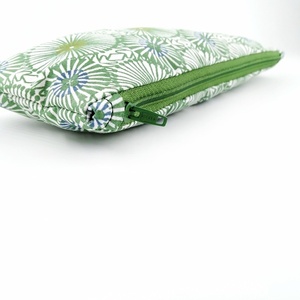 Pouch-κασετίνα Green Doodle 10x22 cm - ύφασμα, κασετίνες, αδιάβροχο, καλλυντικών, ταξιδίου - 2