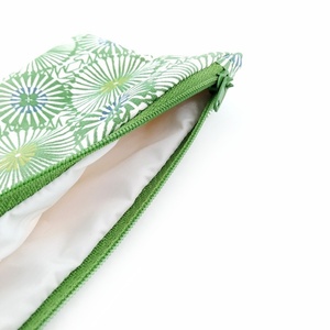 Pouch-κασετίνα Green Doodle 10x22 cm - ύφασμα, κασετίνες, αδιάβροχο, καλλυντικών, ταξιδίου - 3