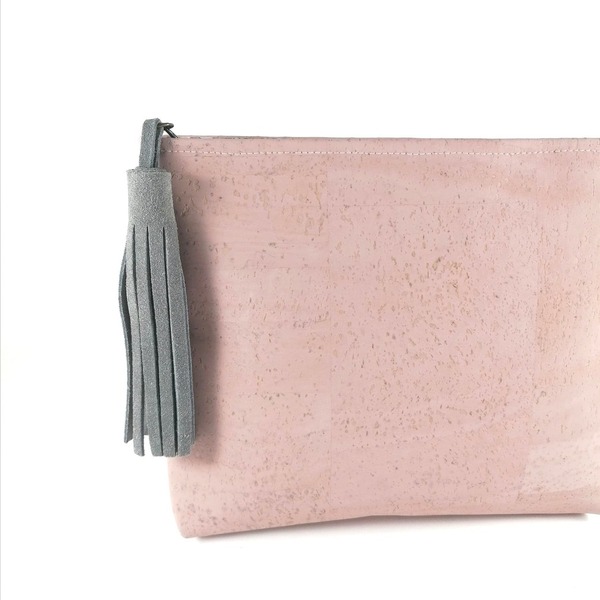 Τσάντα Χειρός Φελλός "Pink Big Corky" - clutch, all day, φελλός, χειρός - 2