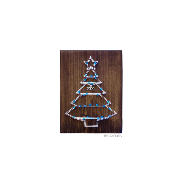 Ξύλινο γούρι "Δεντράκι 2022" 16x12cm - ξύλο, χριστουγεννιάτικο, γούρια, δέντρο