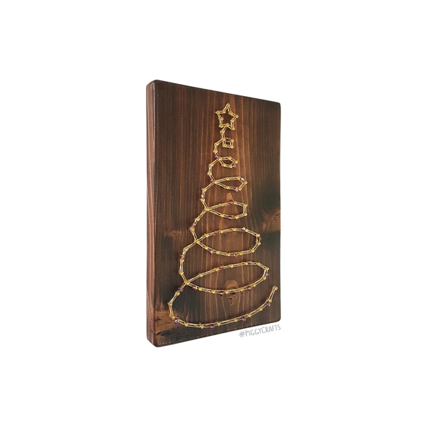 Ξύλινο Χριστουγεννιάτικο δεντράκι "Gold" 20x12cm - ξύλο, χρυσό, χριστουγεννιάτικο, χριστούγεννα, χριστουγεννιάτικα δώρα - 3