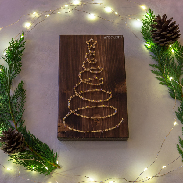 Ξύλινο Χριστουγεννιάτικο δεντράκι "Gold" 20x12cm - ξύλο, χρυσό, χριστουγεννιάτικο, χριστούγεννα, χριστουγεννιάτικα δώρα - 5