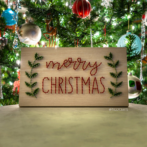 Χριστουγεννιάτικο κάδρο μελαμίνης "Merry Christmas" 35x20cm - χριστουγεννιάτικο, χριστούγεννα, merry christmas, χριστουγεννιάτικα δώρα - 2