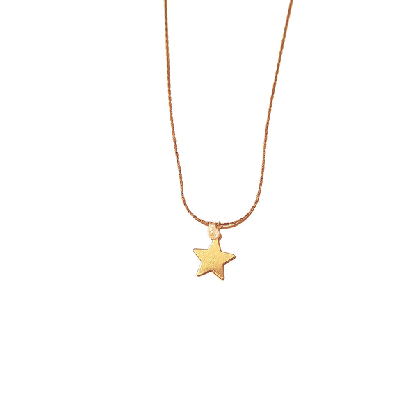 Χειροποίητο κολιέ με αστέρι «yellow gold star charm with pearl» - charms, επιχρυσωμένα, ασήμι 925, γούρια, ασήμι
