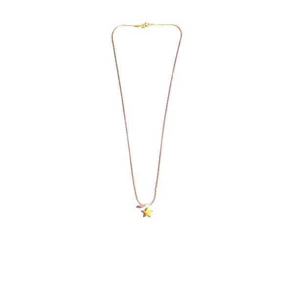 Χειροποίητο κολιέ με αστέρι «yellow gold star charm with pearl» - ασήμι, charms, επιχρυσωμένα, ασήμι 925 - 3