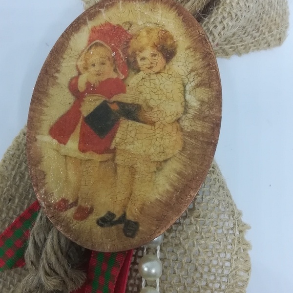 Χριστουγεννιάτικο Vintage Γούρι 2021 - ξύλο, δώρο, χριστουγεννιάτικα δώρα, γούρια - 2