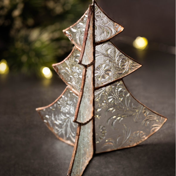 Δέντρο γυάλινο βιτρώ - vintage, γυαλί, διακοσμητικά, χριστουγεννιάτικα δώρα - 2