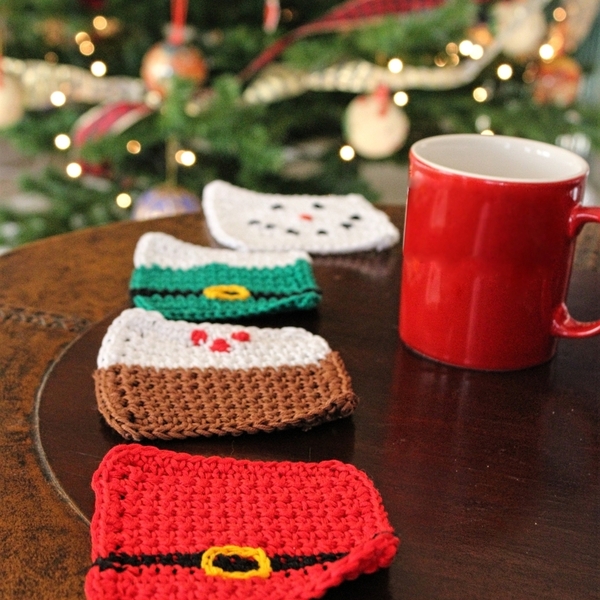 Χριστουγεννιάτικα πλεκτά σουβέρ - σουβέρ, διακοσμητικά, χιονάνθρωπος, χριστουγεννιάτικα δώρα, άγιος βασίλης, είδη κουζίνας - 2