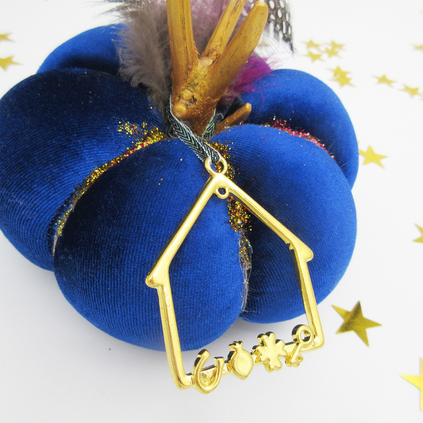 Χειροποίητη Βελούδινη Kολοκύθα σε μπλε ηλεκτρίκ χρώμα|15εκ.|Γούρι 2021 - βελούδο, χριστουγεννιάτικα δώρα, κολοκύθα, γούρια - 3