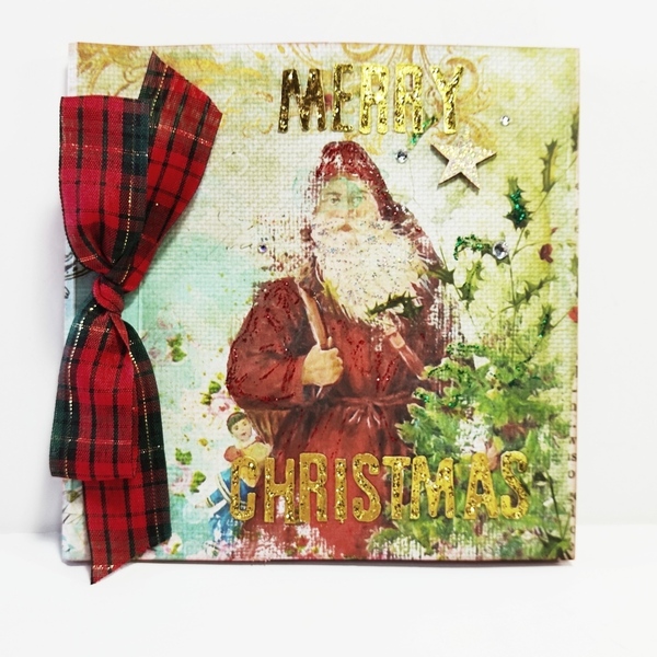 Vintage Χριστουγεννιάτικο άλμπουμ φωτογραφιών - vintage, χειροποίητα, για φωτογραφίες, χριστουγεννιάτικα δώρα, άγιος βασίλης