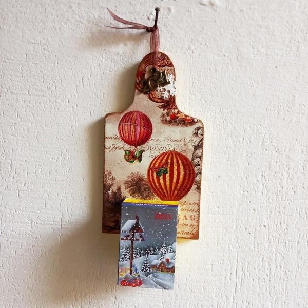 Ημερολόγιο μικρό αερόστατα - ντεκουπάζ, διακοσμητικά, ξύλα κοπής - 2
