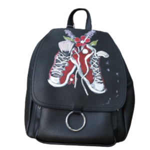 Τσάντα από δερματίνη , backpack με ιδιαίτερο σχέδιο. - πλάτης, all day, δερματίνη, μικρές