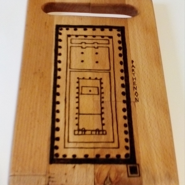 Χειροποίητο Ξύλο Κοπής με αρχαίο ελληνικό μοτίβο-θέμα - ξύλο, χειροποίητα, ξύλα κοπής, είδη σερβιρίσματος