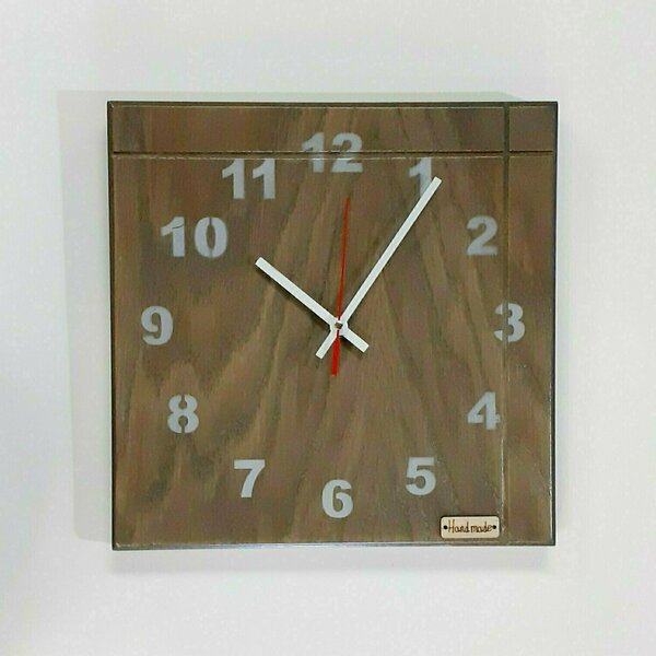 Ξύλινο ρολόι τοίχου σε ξύλο MDF "Grey"-διαστάσεις 29χ29χ2 εκ. - ξύλο, τοίχου