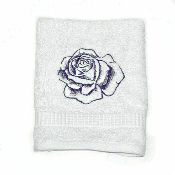 Πετσέτα χεριών με κέντημα λουλούδι - πετσέτες