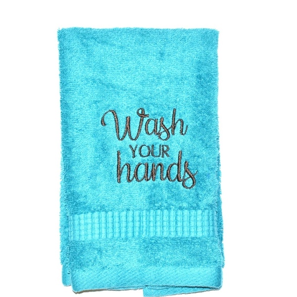 Πετσέτα χεριών με κέντημα Wash your hands - πετσέτες
