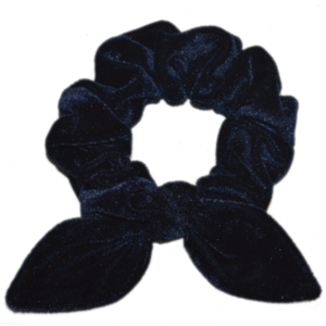 Bow Scrunchie Βελούδινο Μπλε χειροποίητο λαστιχάκι μαλλιών - φιόγκος, βελούδο, χειροποίητα, λαστιχάκια μαλλιών