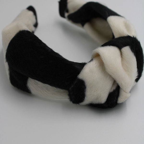 Γούνινο Cow Headband - animal print, στέκες - 2