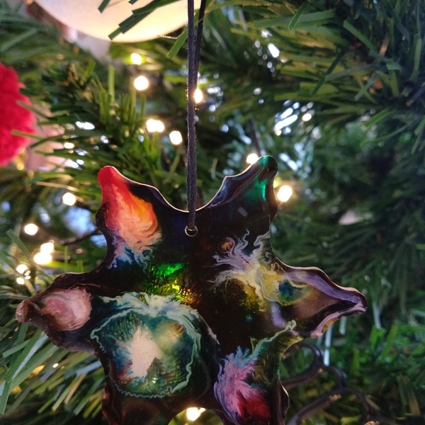Χριστουγεννιάτικα στολίδια υγρού γυαλιού - γυαλί, εποξική ρητίνη, διακοσμητικά, χιονονιφάδα, χριστουγεννιάτικα δώρα - 3