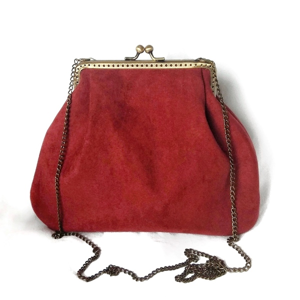 Clutch τσάντα - Το χρώμα των Χριστουγέννων - - ύφασμα, clutch, χιαστί, αγ. βαλεντίνου