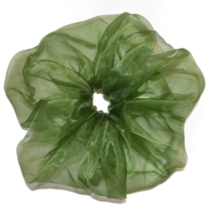 Scrunchie Οργάντζα Πράσινο χειροποίητο λαστιχάκι μαλλιών - χειροποίητα, λαστιχάκια μαλλιών
