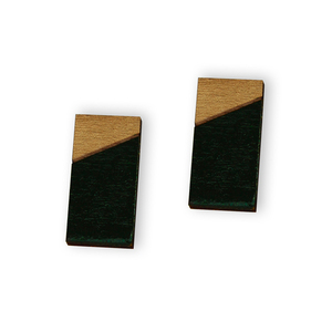 Ξύλινα σκουλαρίκια 4Dots2 - ξύλο, minimal, καρφωτά, φθηνά
