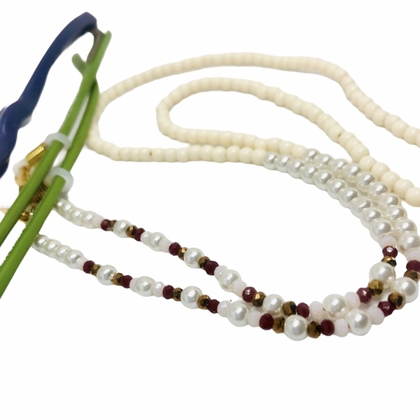 Αλυσίδα για γυαλιά με χάντρες και πέρλες - χάντρες, πέρλες, κορδόνια γυαλιών - 3