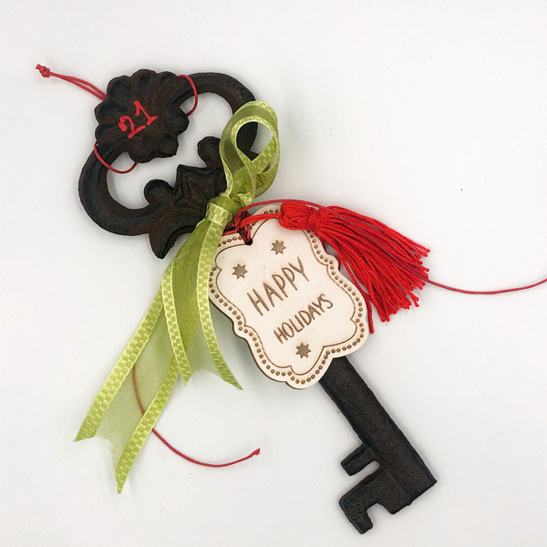 Μεταλλικό κλειδί με ταμπελακι - κλειδί, χριστουγεννιάτικο, κρεμαστά, γούρια